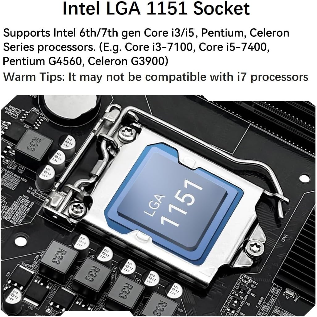 Close-up of Intel LGA 1151 socket on the motherboard