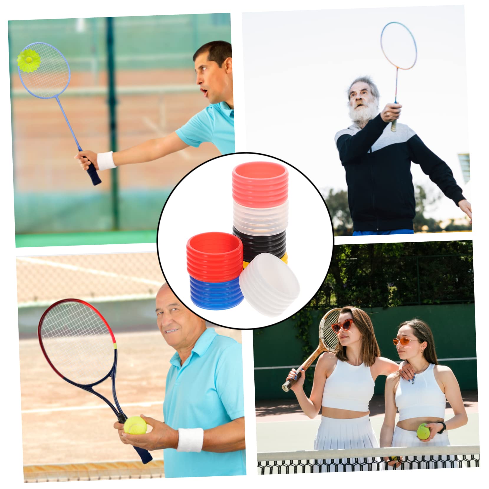 TOYANDONA Bandas De Agarre Antideslizantes para Raquetas De Tenis Y Bádminton De Profesional Colores Agarre Mejorado Y Protección Adicional