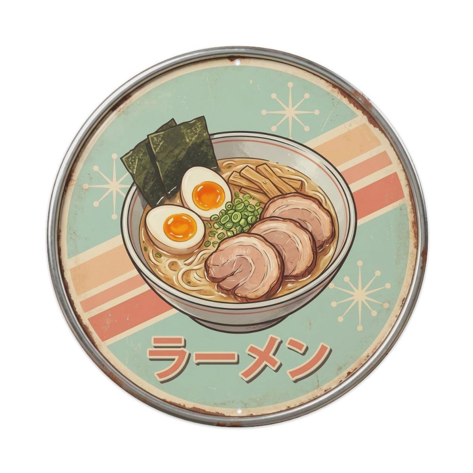 Cxhjca 8X8inch(20X20cm) Ramen Japanese Shop Classic Diner Noodles Restaurant Metal Tin Sign