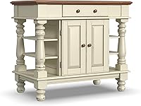 Homestyles Americana Kitchen Island with Storage - Antique Oak Top, Distressed Vintage Finish, 42"W