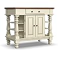 Homestyles Cuisine Kitchen Cart, Wood Top, 18.75 x 32.5 x 35.5 inches, Off White