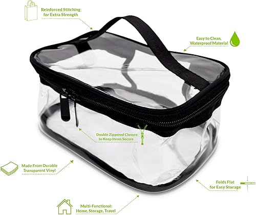 Miniatura 3 de Bolsa de viaje para cosméticos, bolsa de aseo con cremallera de vinilo transparente, bolsa de cosméticos portátil, bolsa de maquillaje, organizador