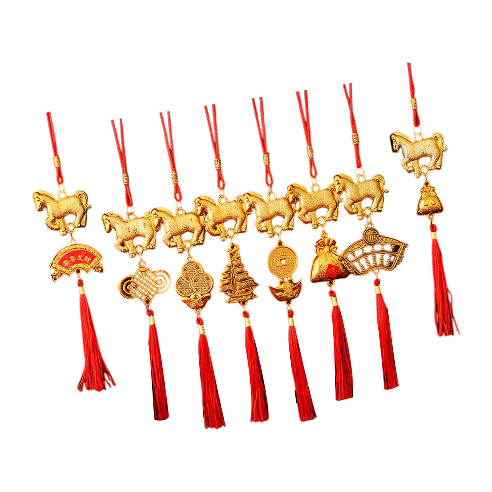 8Pcs Year of Horse Decoration Hanging Ornament for Door Window Tree Chinese Spring Festival Celebration Party Decoration