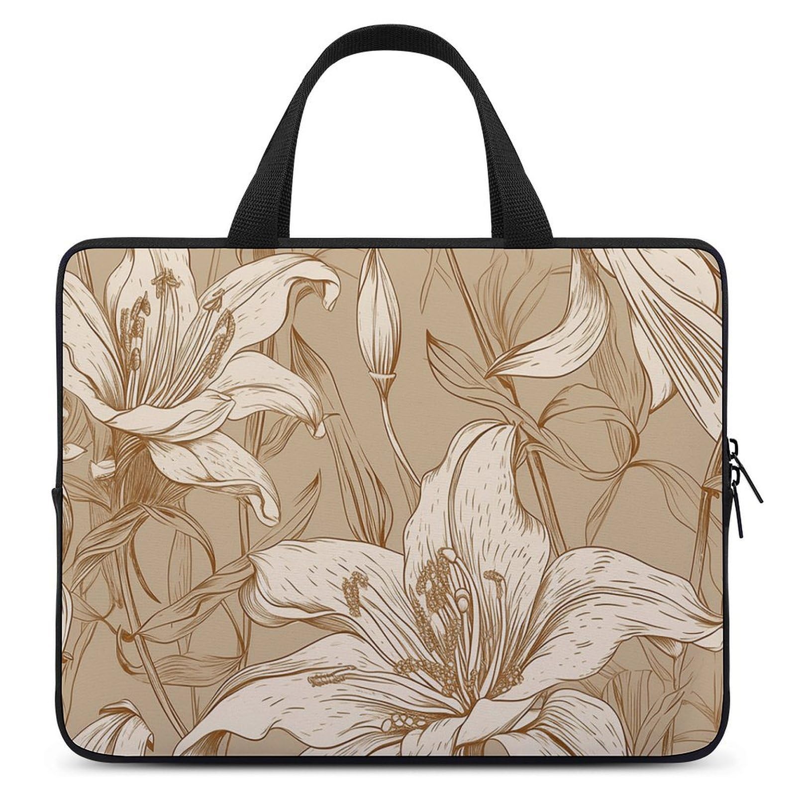 Housse de protection pour ordinateur portable de 15 pouces - Ultra fine et imperméable - Avec dragonne - Beige