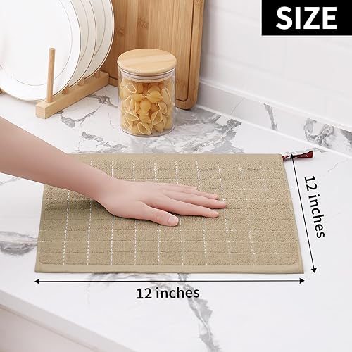 Miniatura 109 de Homaxy Toallas de cocina de rizo 100% algodón (gris oscuro, 13 x 28 pulgadas), diseño a cuadros, suaves y súper absorbentes, paquete de 6