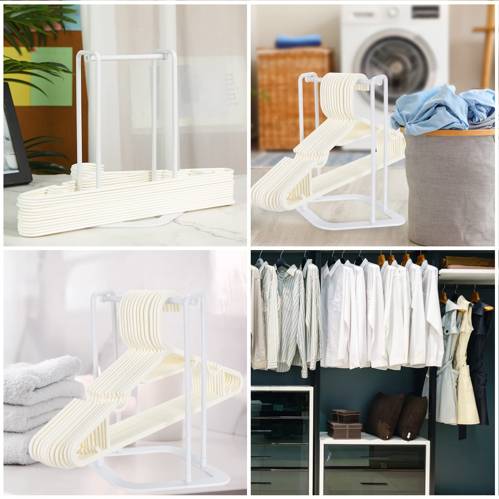Organizador portátil para perchas, apilador, soporte de almacenamiento para armario, lavandería, limpieza en seco