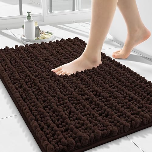 Miniatura 58 de Smiry Alfombras de Baño 24 x 16 pulgadas, Tapetes de Baño de Chenilla Extra Suaves y Absorbentes, Respaldo de Goma Antideslizante, Lavable a Azul
