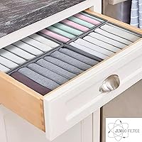Vista 6 de 4 Pack Drawer Organizers for Clothing, 7 Grids Foldable Washable Drawer Organizer Clothes, for Folded Clothes, T-shirt, Tank Tops, Camisoles