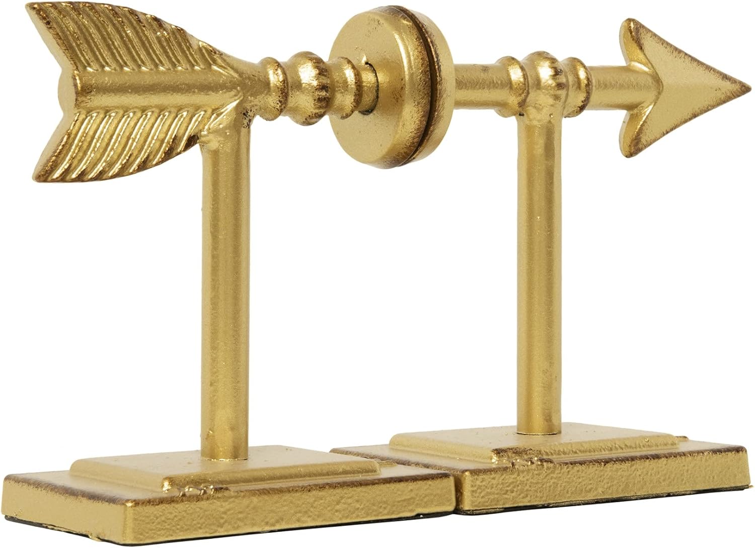 Creative Co-op EC0122 Shaped Cast Iron Metal Arrow Bookends, Gold : Home & Kitchen