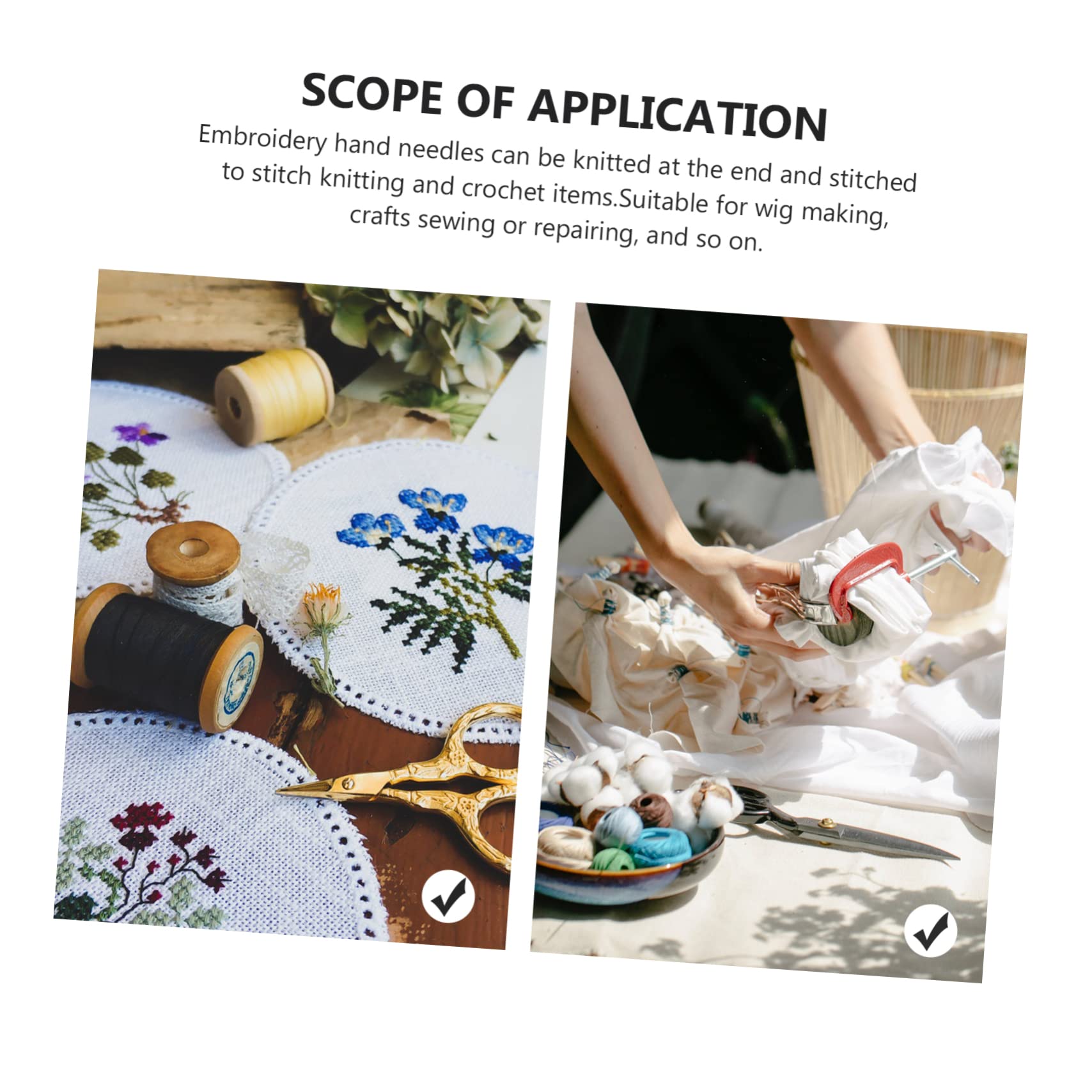 DOITOOL 40 Pcs c Type Curved Needles Knitting Needles Set for Crocheting Sewing Heavy Duty Projects