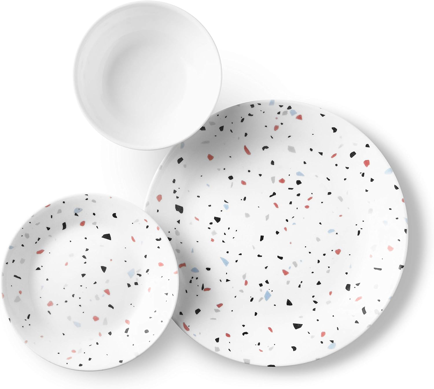 Corelle 18-Piece Service for 6, Chip Resistant Dinnerware Set, Terrazzo Rosa