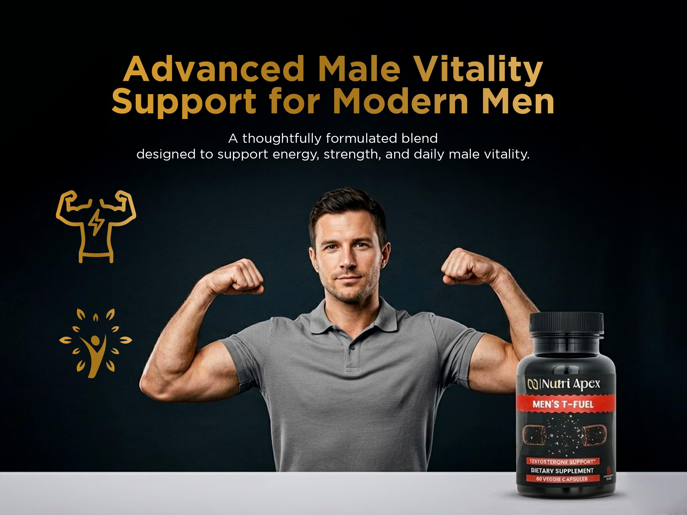 Testosterone Supplement for Men – Natural Herbal Blend with Fenugreek, Tribulus, Panax Ginseng & DHEA – Supports Energy, Stamina & Healthy T-Levels – 60 Veggie Capsules, Made in USA — Amazon image 8