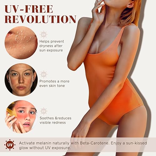 Miniatura 7 de Gotas de bronceado para beber - Gotas de bronceado sin sol para beber - Bronceado de bronce para cara y cuerpo - Promueve una piel saludable,