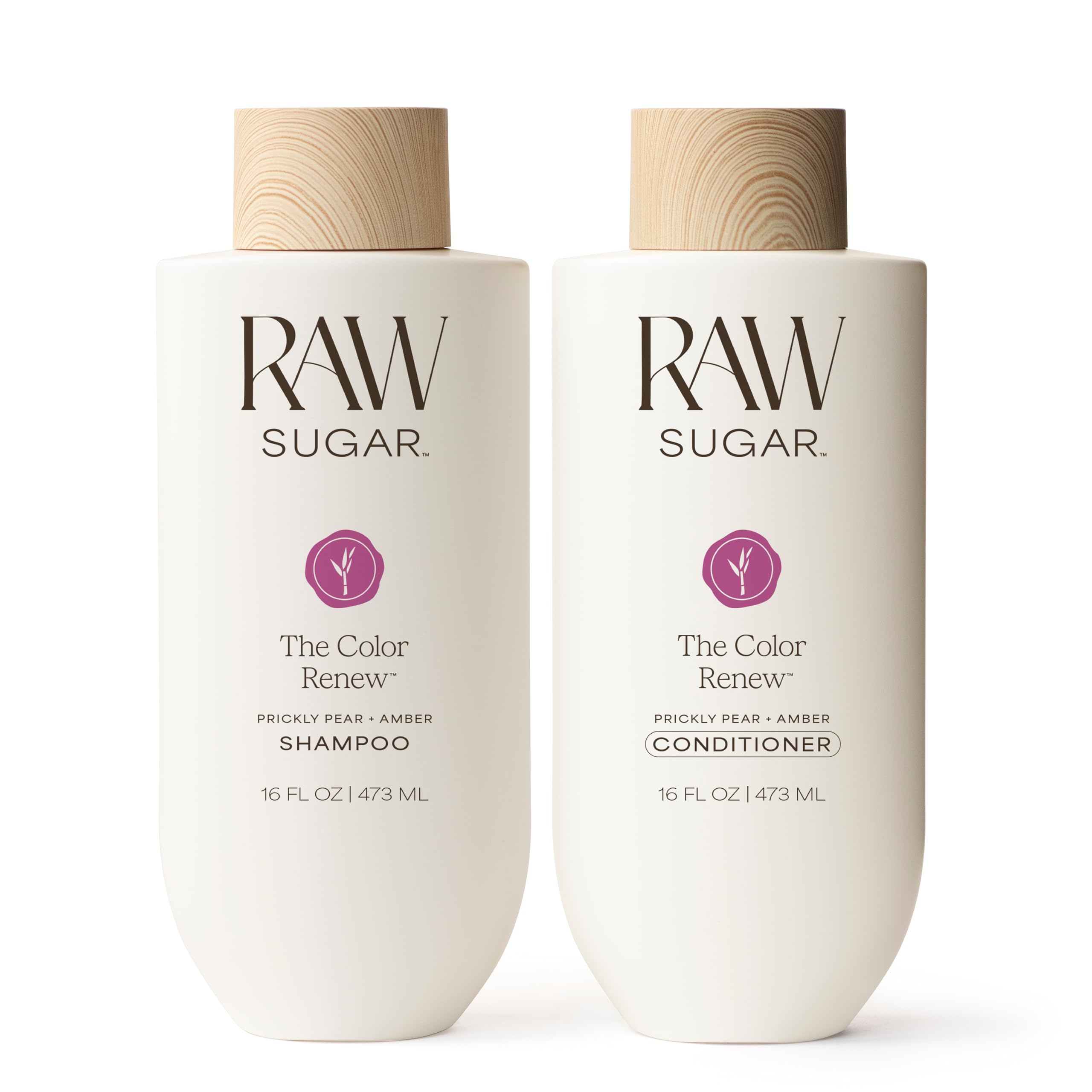 Raw Sugar Shampoo and Conditioner Set, The Color Renew Hair Care Duo, 16 Fl Oz (2 Products) Protects Color, A Renewing Haircare Bundle, Without SLS/SLES & Parabens, Vegan