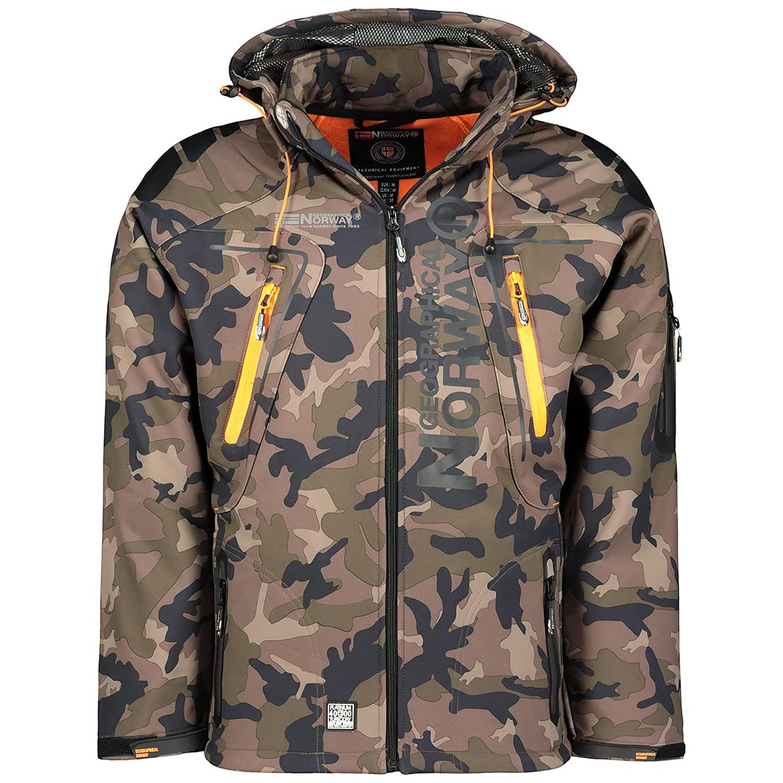 Giacca Softshell Geographical Norway Uomo - Impermeabile Con Cappuccio, Tattica Per Trekking E Outdoor - Foto 3