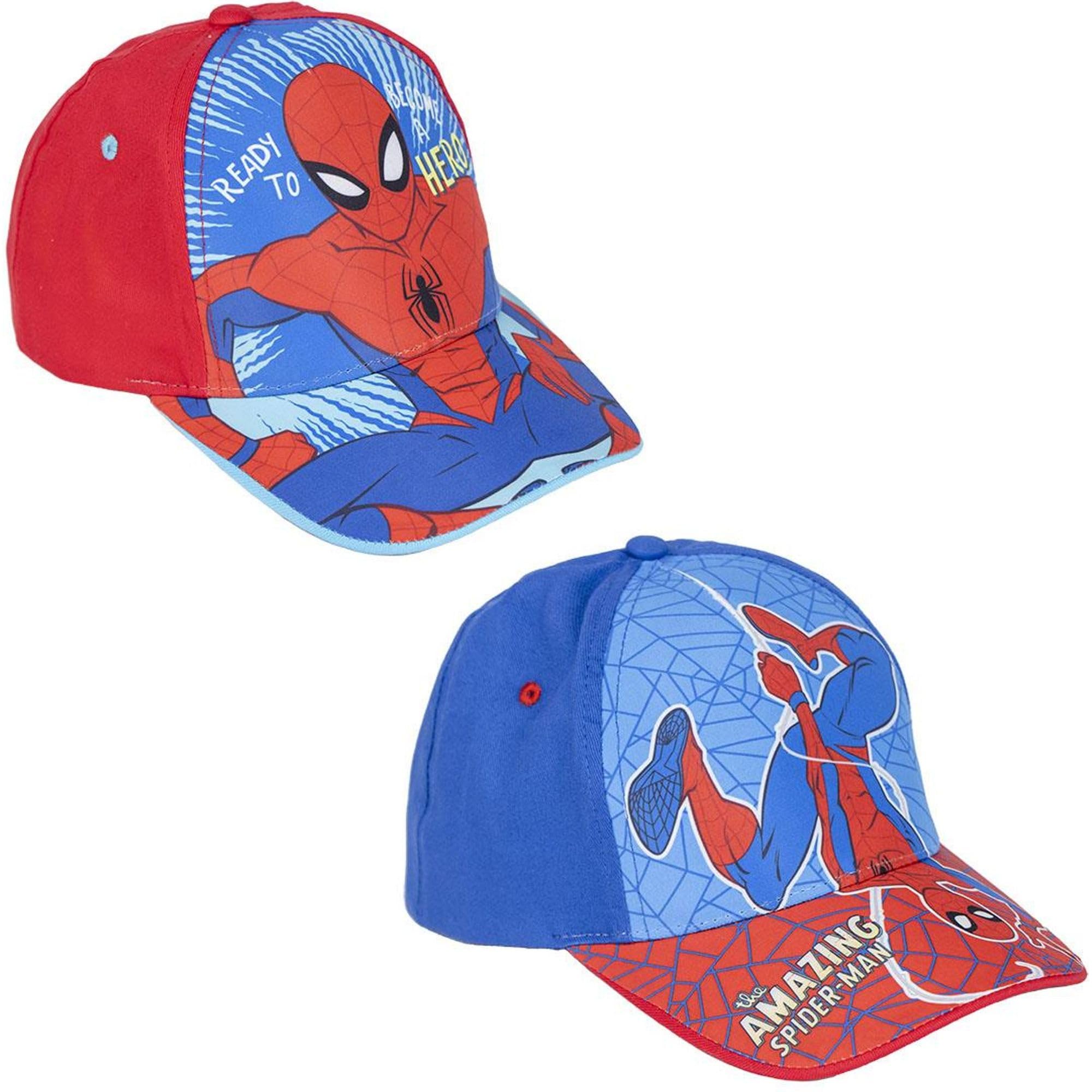 Marvel Spiderman - Casquette de baseball Spiderman respirante pour tout-petits garçons de 3 à 9 ans - Camouflage rouge et noir - Taille unique