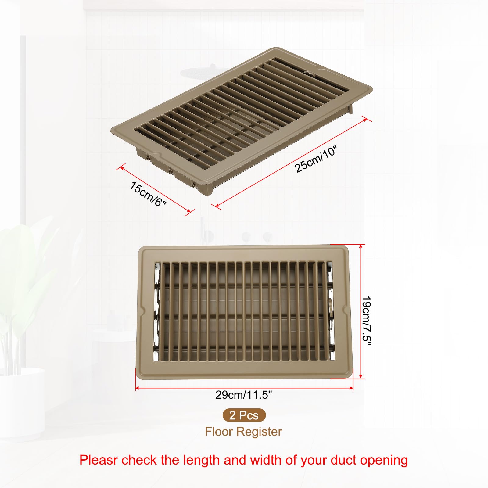 PATIKIL 10 x 6 Inch Floor Register - Image 2