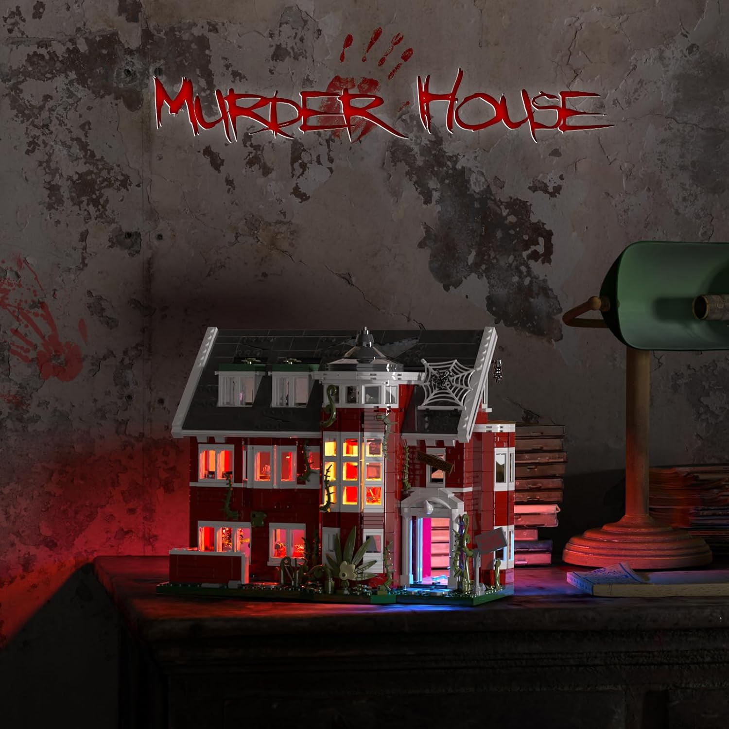 AHS Murder House Building Set, Horror Story Movie House Blocks Toy, Compatible with Lego Halloween Haunted House, Ideals Gift for Fans 18+ Boys Girls Adult (1171 PCS)