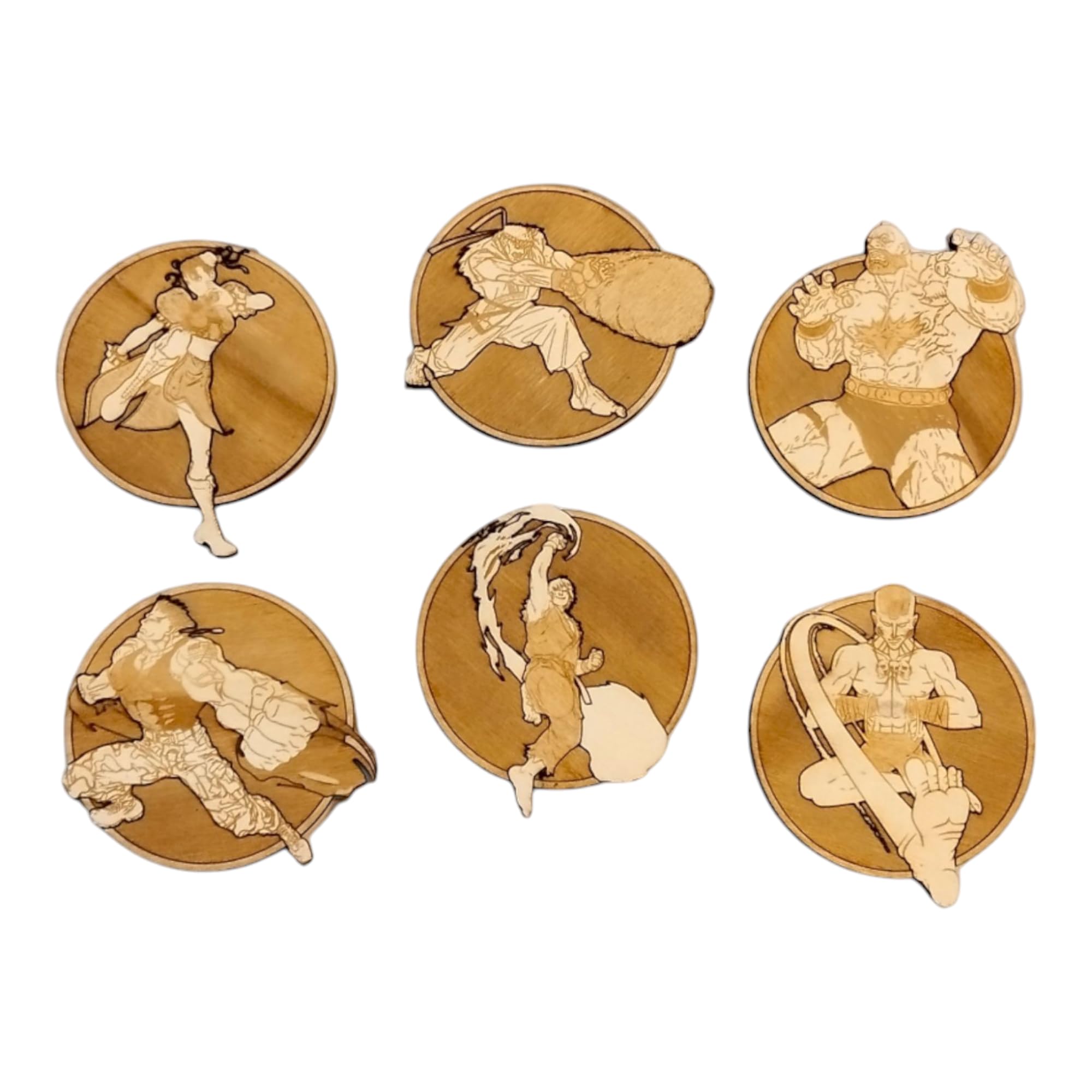 Sous-verres en bois pour boissons lot de 6 carrés 9cm pour tasses