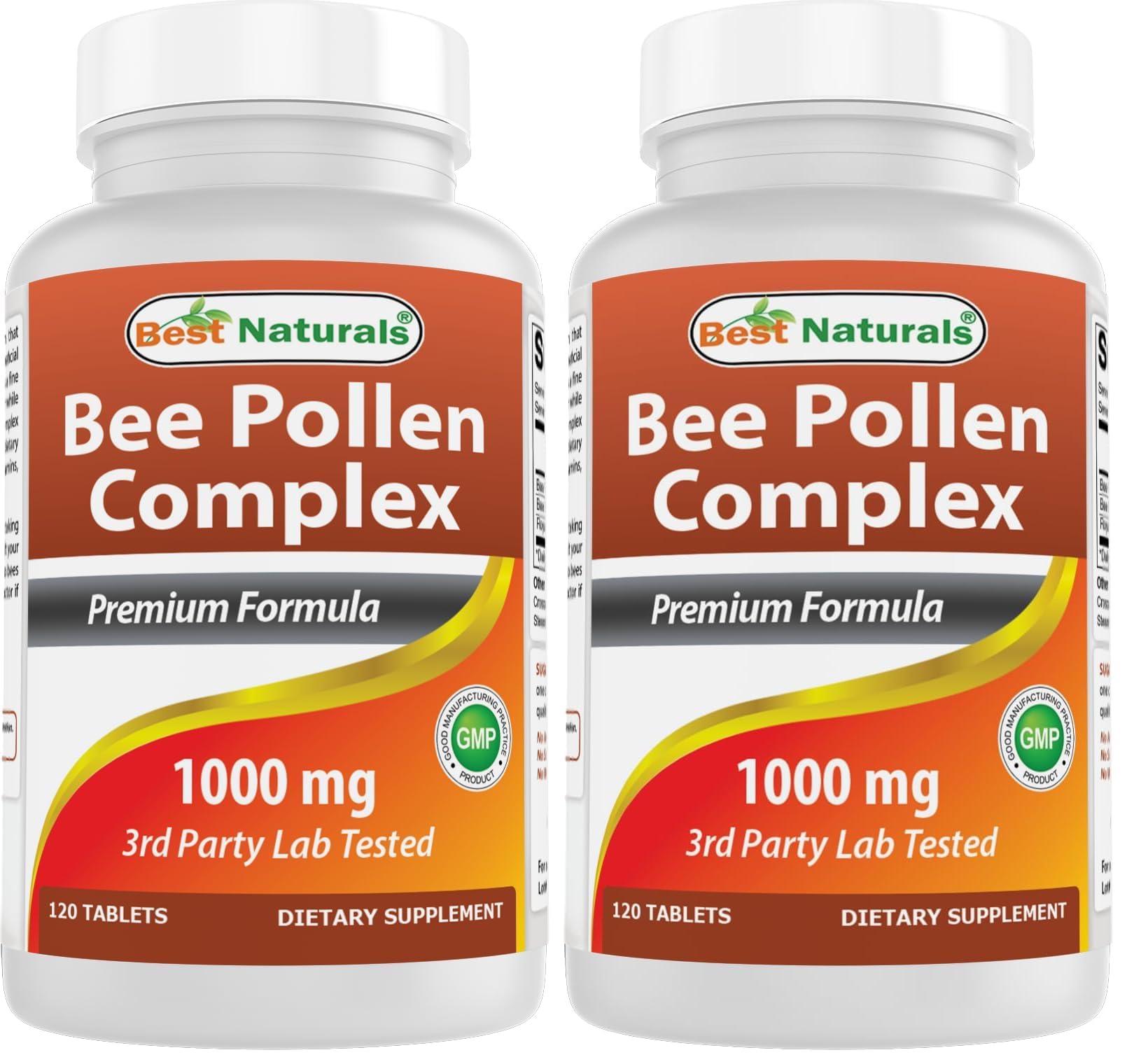 Best Naturals Bee Pollen Complex 1000 mg 120 Tablets (Pack of 2) 120 Count (Pack of 2)