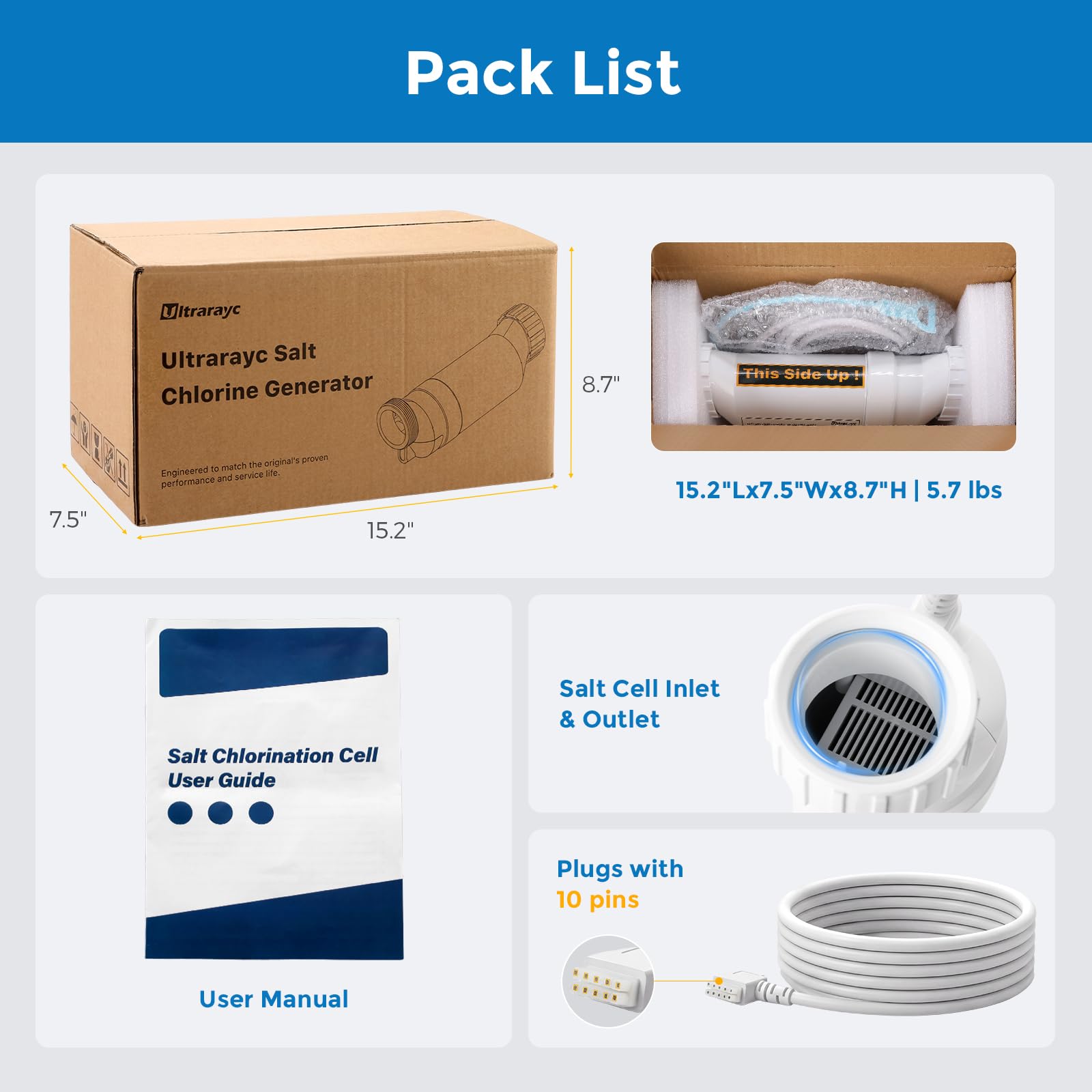 Amazon.com : Ultrarayc Salt Cell Compatible with T-15, Hayward T