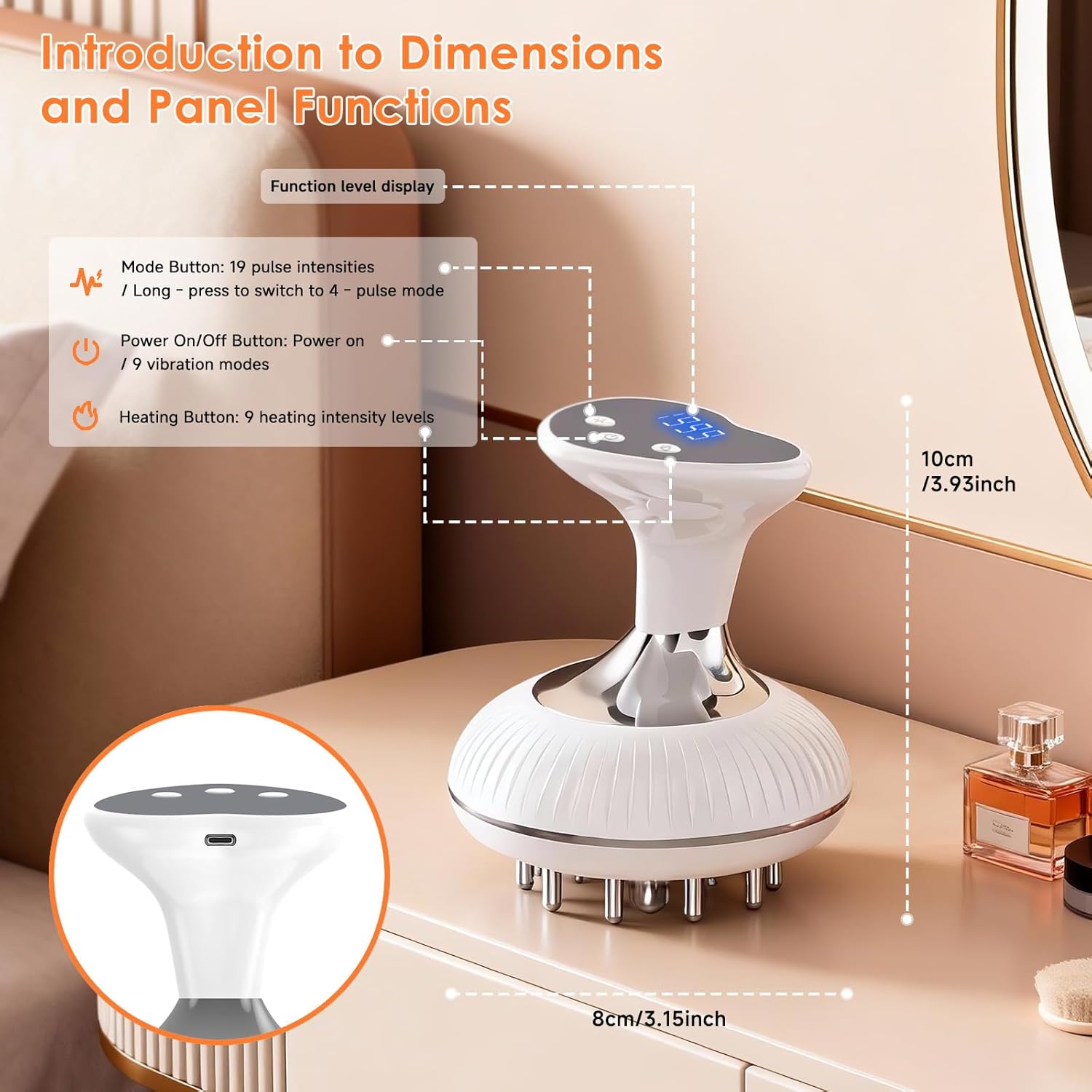 Lymphatic Drainage Massager & Anti Cellulite Massage Tool, Helps Reduce Stretch Marks & Cellulite, for Legs, Arms & Belly, Body Sculpting Machine with Microcurrent & Light & Heat & Vibration - Image 5