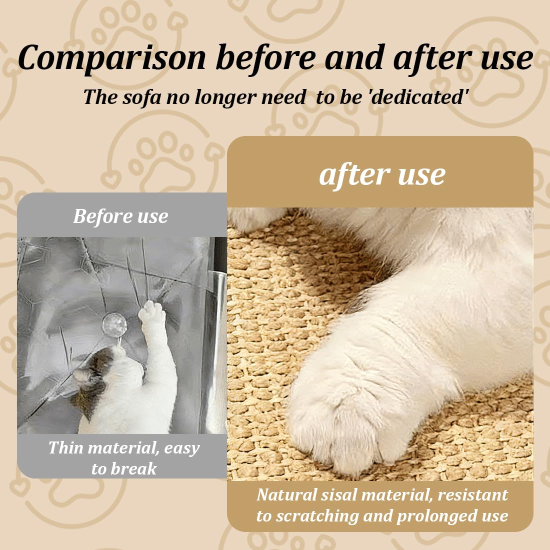 Tapis à griffer en sisal 1 pièce, adapté aux lapins et chats, soin naturel des pattes et des dents, autocollant, de cage, tapis de grattage, en chanvre, espace de sommeil et de nidification