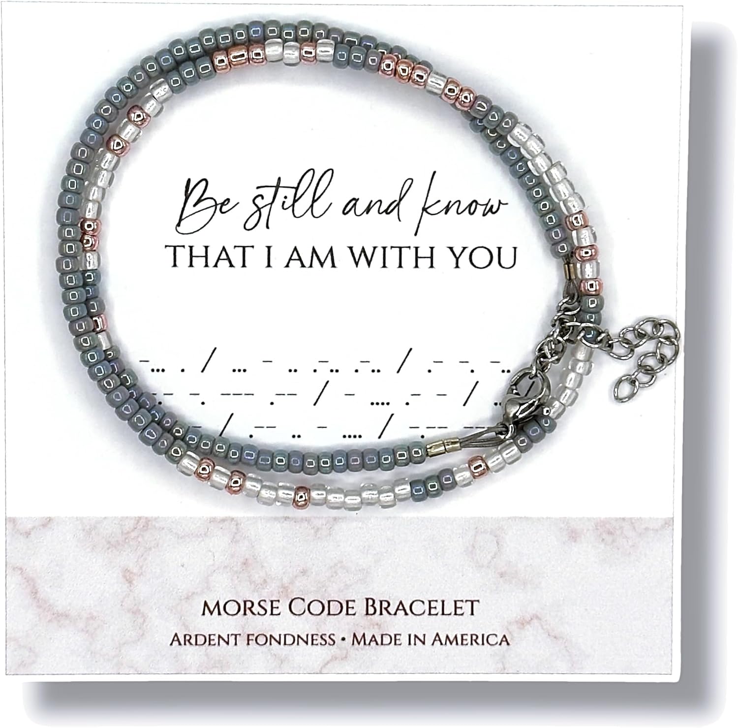 Be Still And Know That I Am With You Morse Code Wrap Bracelet for Christian Women Anxiety Trust, Inspirational Religious Jewelry for Her, Unique Graduation Gift, Bible Verse Scripture Adjustable