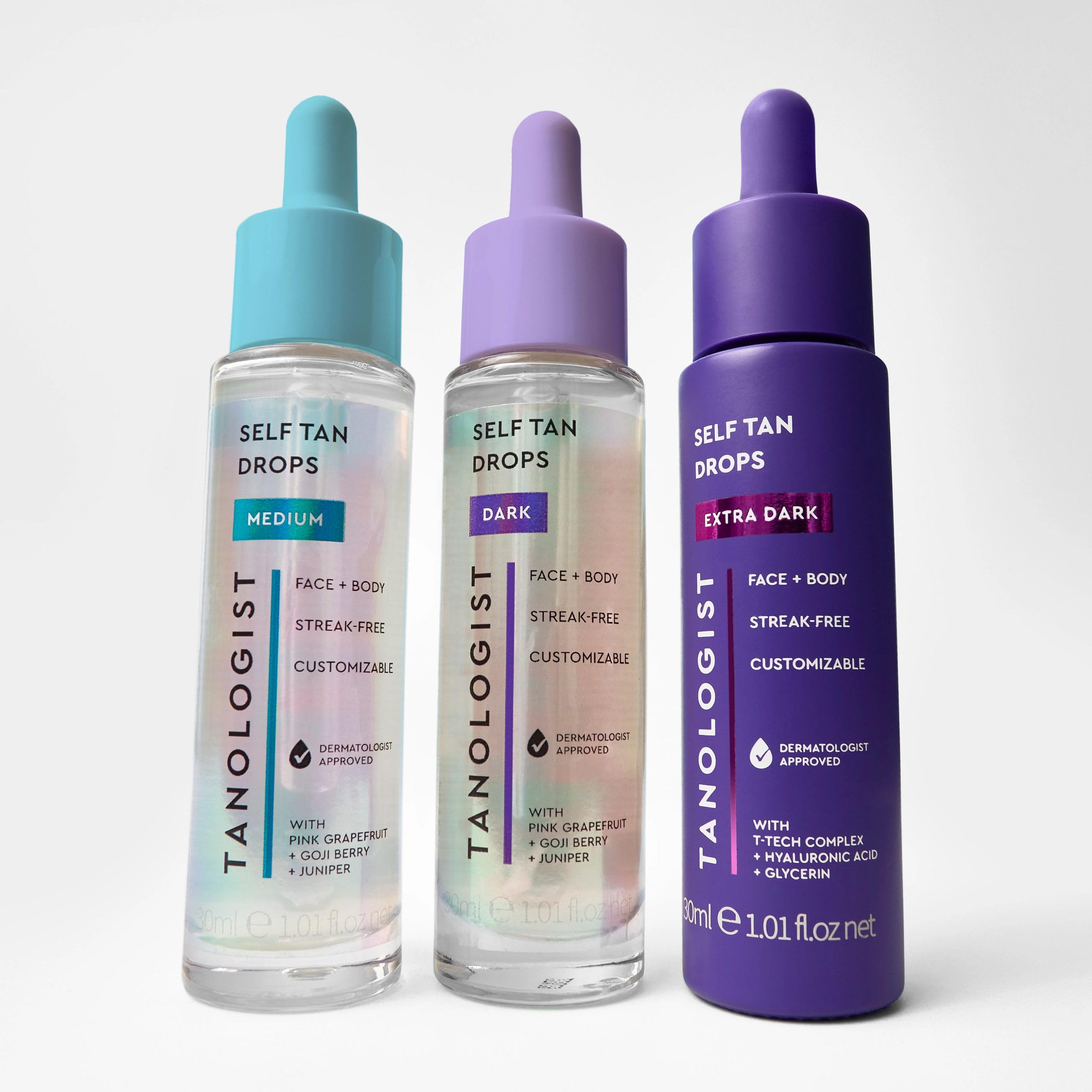 Tanologist gotas autobronceadoras oscura (30 ml) Añade gotas autobronceadoras al cuidado de la piel adecuado para pieles sensibles
