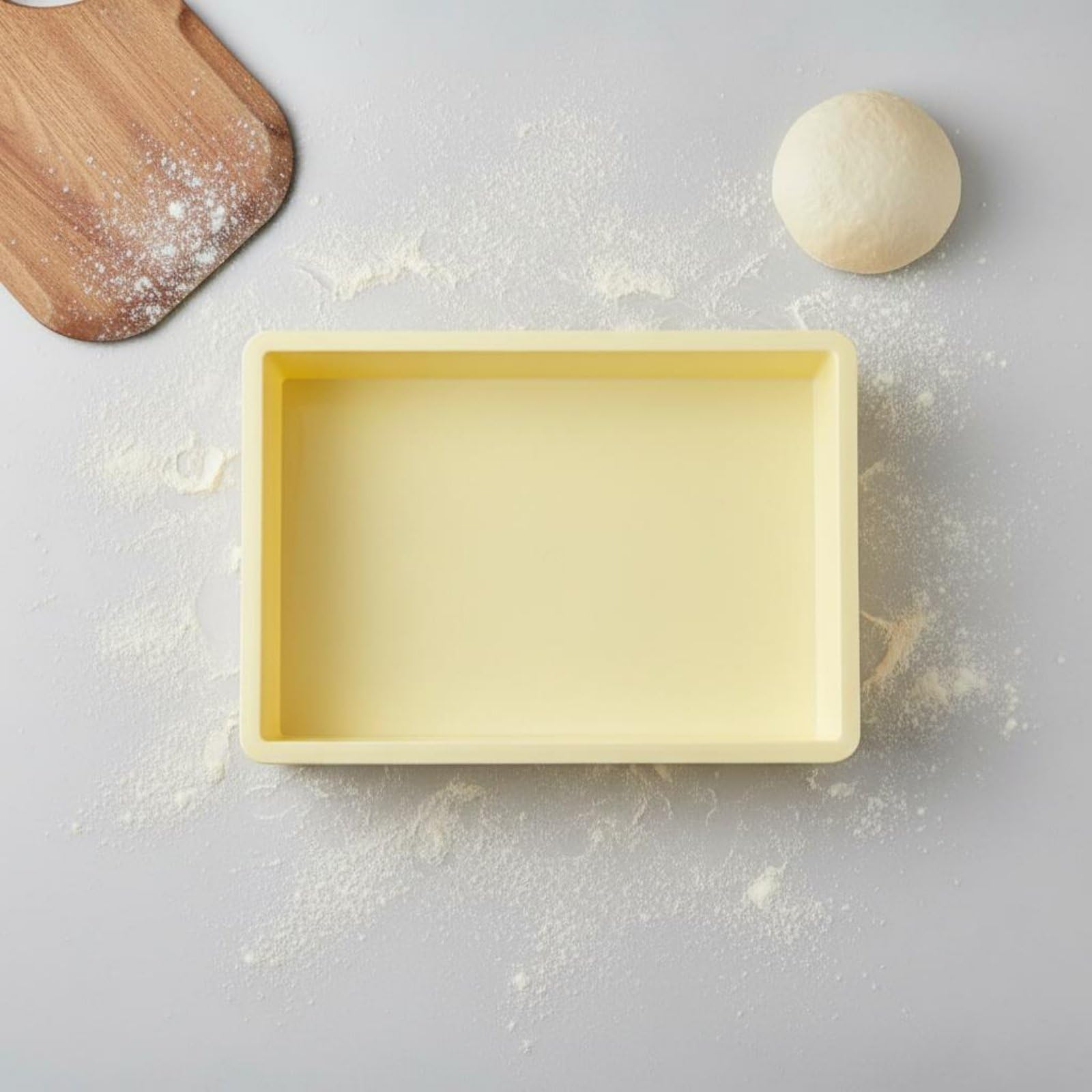 Scatola di Fermentazione con Coperchio Qualità Professionale Attrezzatura da Cucina Impilabile per Pizzaioli, Contenitore Per Impasto Giallo C13, Altezza 105mm