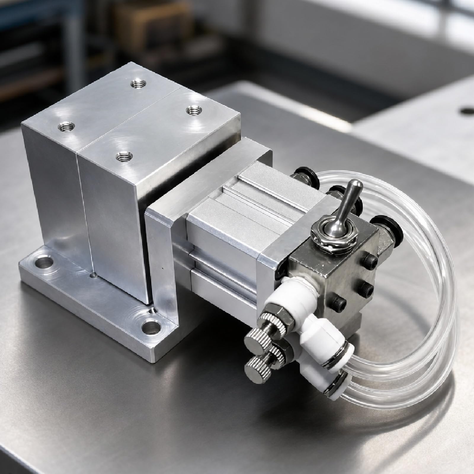 Sujeción CNC, Herramienta De Sujeción Neumática Rápida | Accesorio Mordaza Máquina, 3mm, Operación Neumática Estable, Fuerza Sujeción 40kg, Para Fresado De Banco