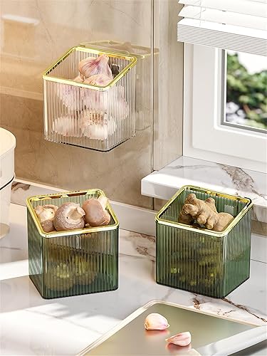 Miniatura 8 de Estantes flotantes, organizador de almacenamiento de plástico adhesivo montado en la pared, sin perforaciones, contenedores de almacenamiento