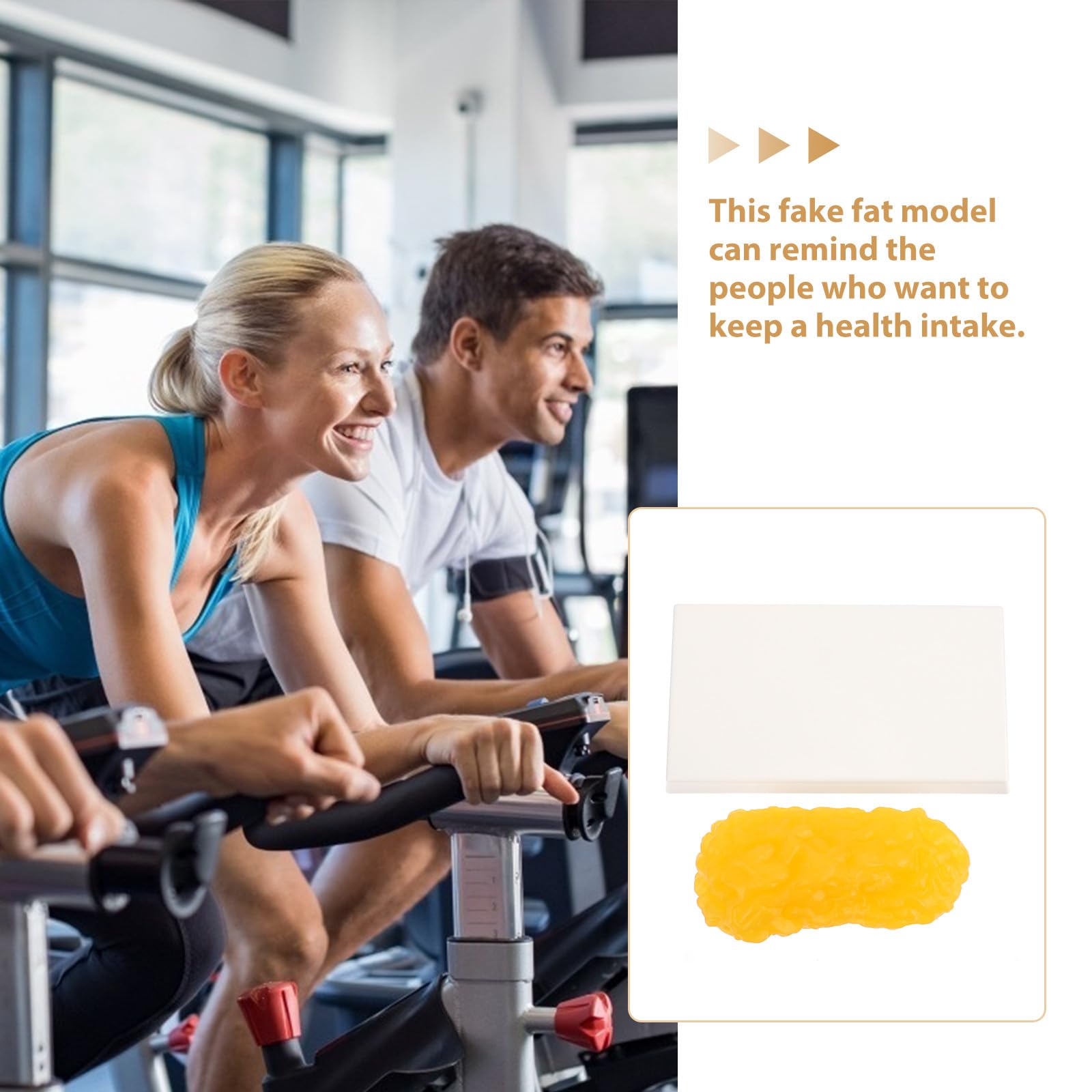 YARNOW Modèle de Graisse Corporelle en Plastique Jaune, 1 Livre, Outil Éducatif pour Nutritionnistes et Patients, pour Salle de Fitness et Motivation Sportive