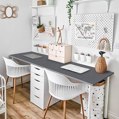 Miniatura 2 de Kaboon Tablero Universal de Mesa de 45"x20", Tablero de Mesa de Melamina Sólido de Una Pieza, Escritorio en L Escritorio Flotante DIY, Hogar y