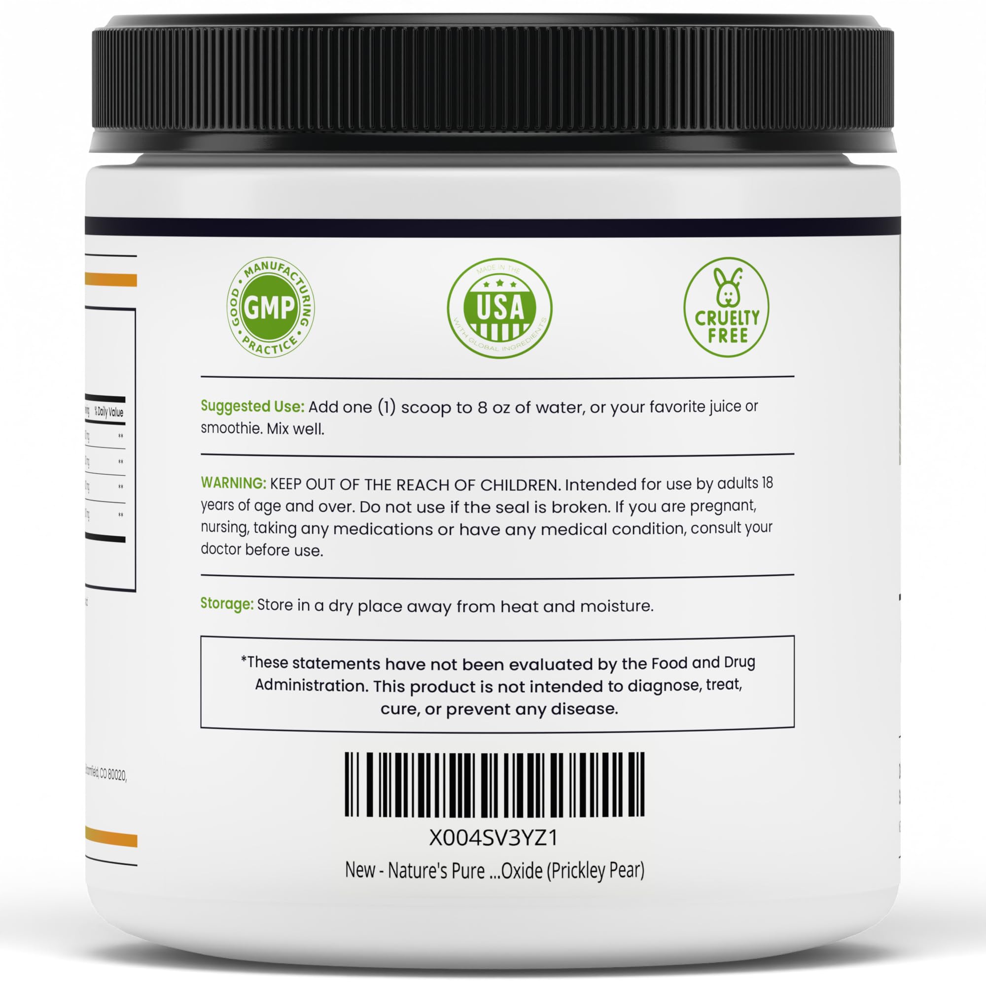 Nature's Pure Blend Liquid Nitric Oxide Supplement for Men – L-Arginine Powder – Nitric Oxide Booster & Circulation Supplement – Blood Flow Support, L Arginine and L Citrulline – 5000MG (Prickly Pear) — Amazon image 7