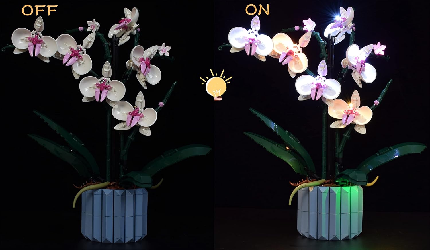 LightGo LED Lighting Kit with Battery Box Designed for Lego 10311 Orchid Flowers Building Set - Not Include Model (Classic Version)