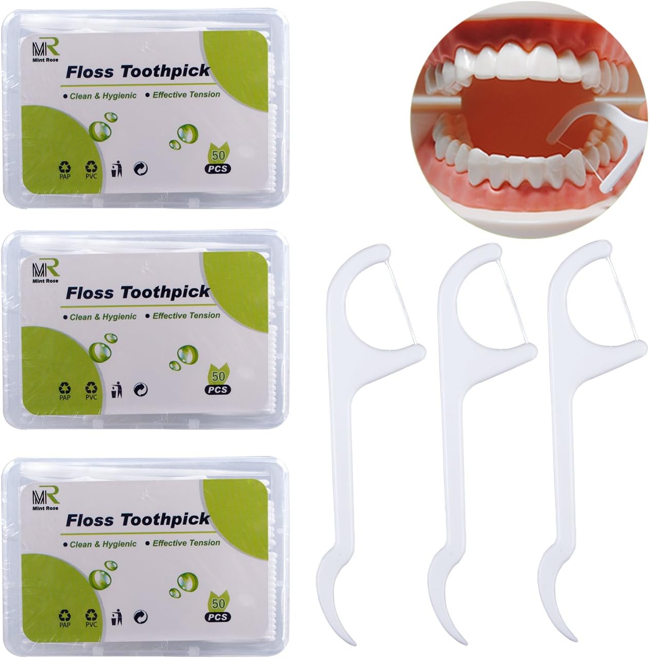 Floss Sticks, Dental Floss Picks Toothpick Floss for Adult Kids 150 Count
