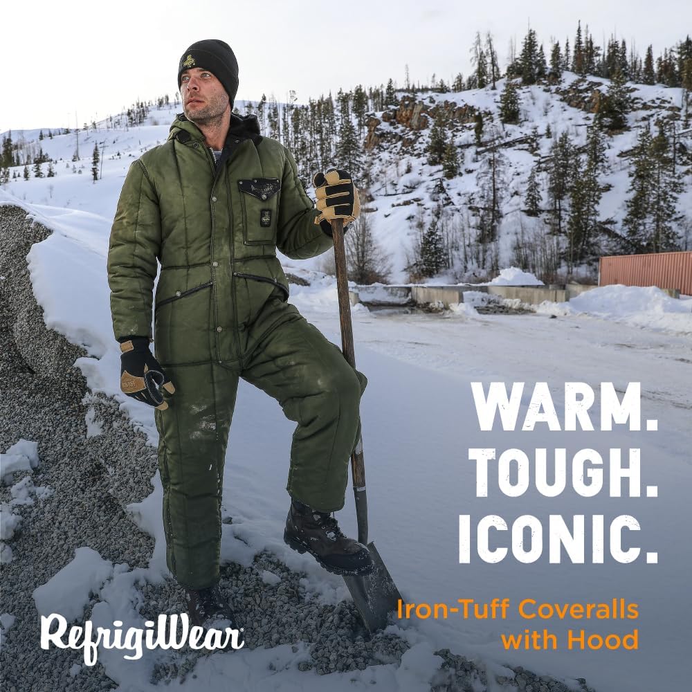 RefrigiWear Iron-Tuff Insulated Coveralls with Hood -50°F Rated Coveralls for Men - Water & Wind-Resistant Winter Overalls - Image 6