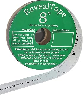 RevealTape by DCI - 8" Reveal Shingle Layout Tape, 200ft Non-Adhesive Roll - Roofing Layout Tape for Roof Valleys, Dormers & Skylights - Accurate Chalk Line Guide for Shingle Installation - Green