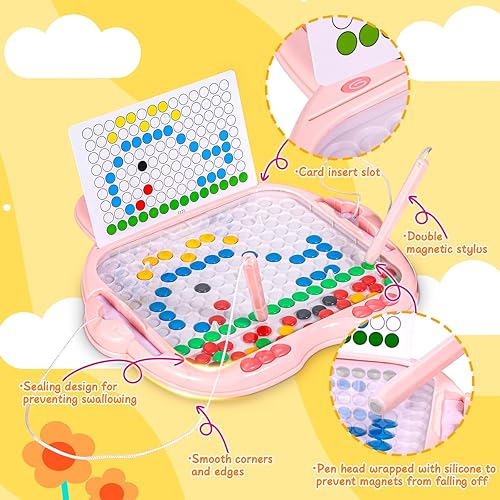 Miniatura 4 de Tablero magnético grande de dibujo para niños pequeños, tablero de garabatos magnéticos, juguetes sensoriales, regalos Montessori, juguete educativo