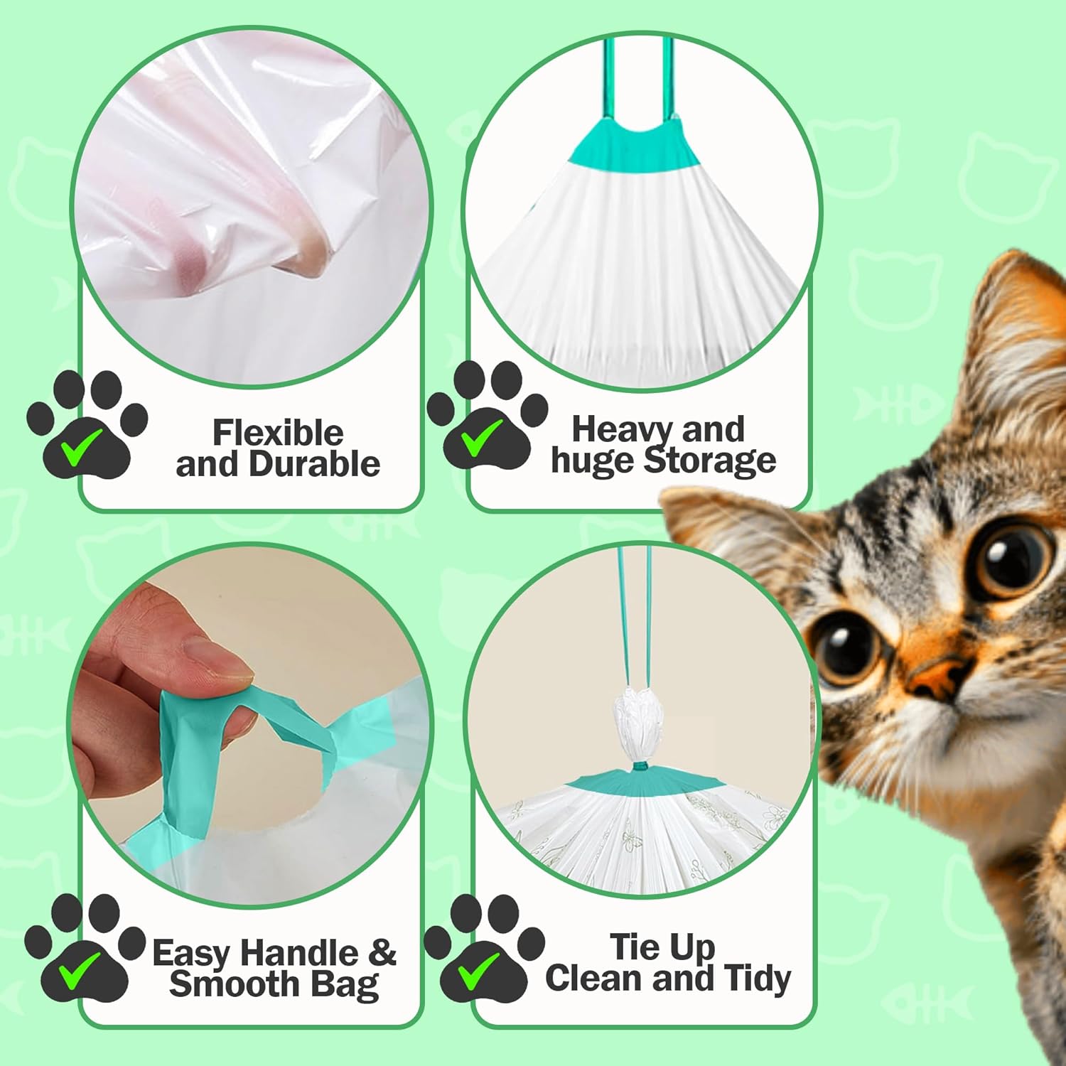 Cat Litter Liners Compatible with Cumrige Litter Box (M2) – 150 Count, Extra Thick, Heavy Duty