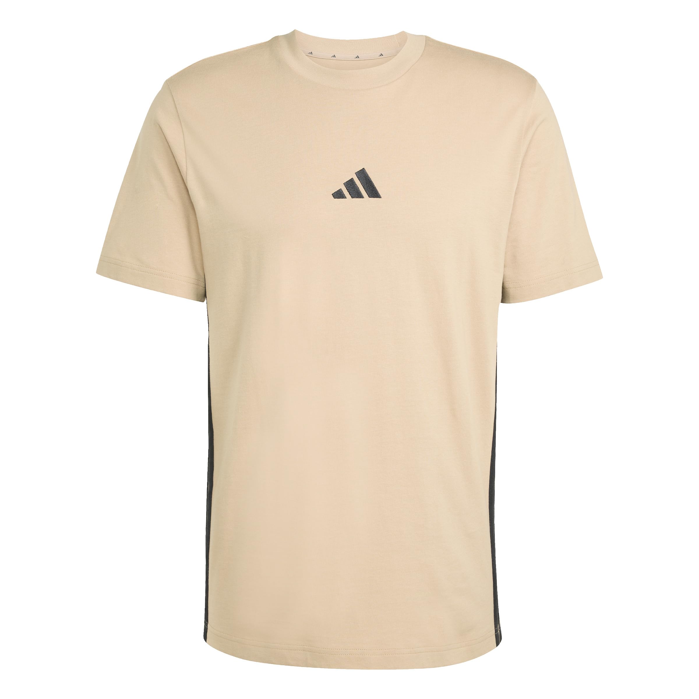 adidas Herren Essential Three Stripes Single Jersey Tee, warm Sandstone/Black, XL