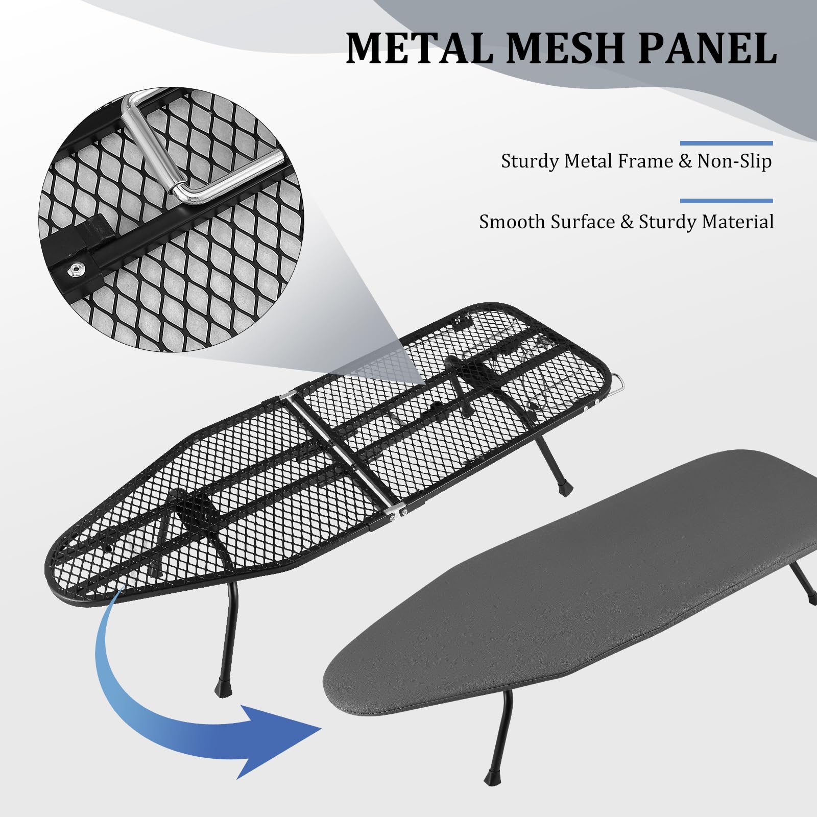 Planche à Repasser Pliable avec Fonction Pliante et Pied Antidérapant - Mini Table à Repasser pour Usage Domestique - 81 x 31 cm