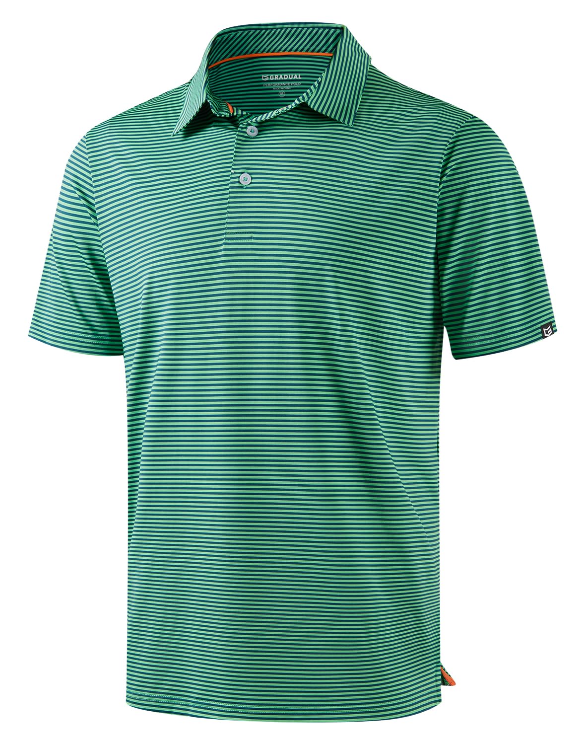 G Gradual Mens Golf Shirt Dry Fit Moisture Wicking Performance Short Sleeve Striped Polo Shirts for Men Dressy