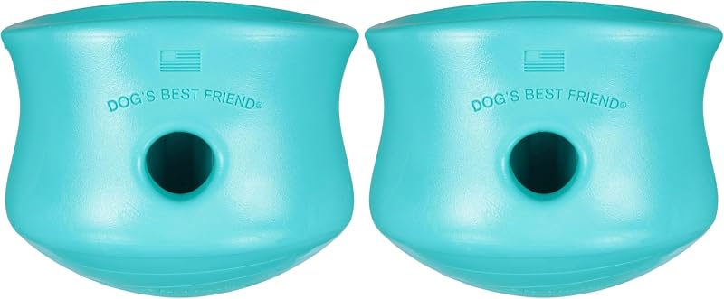Brinquedo Interativo Comedouro Lento WEST PAW Toppl Zogoflex para Cães XL Teal Pacote com 2