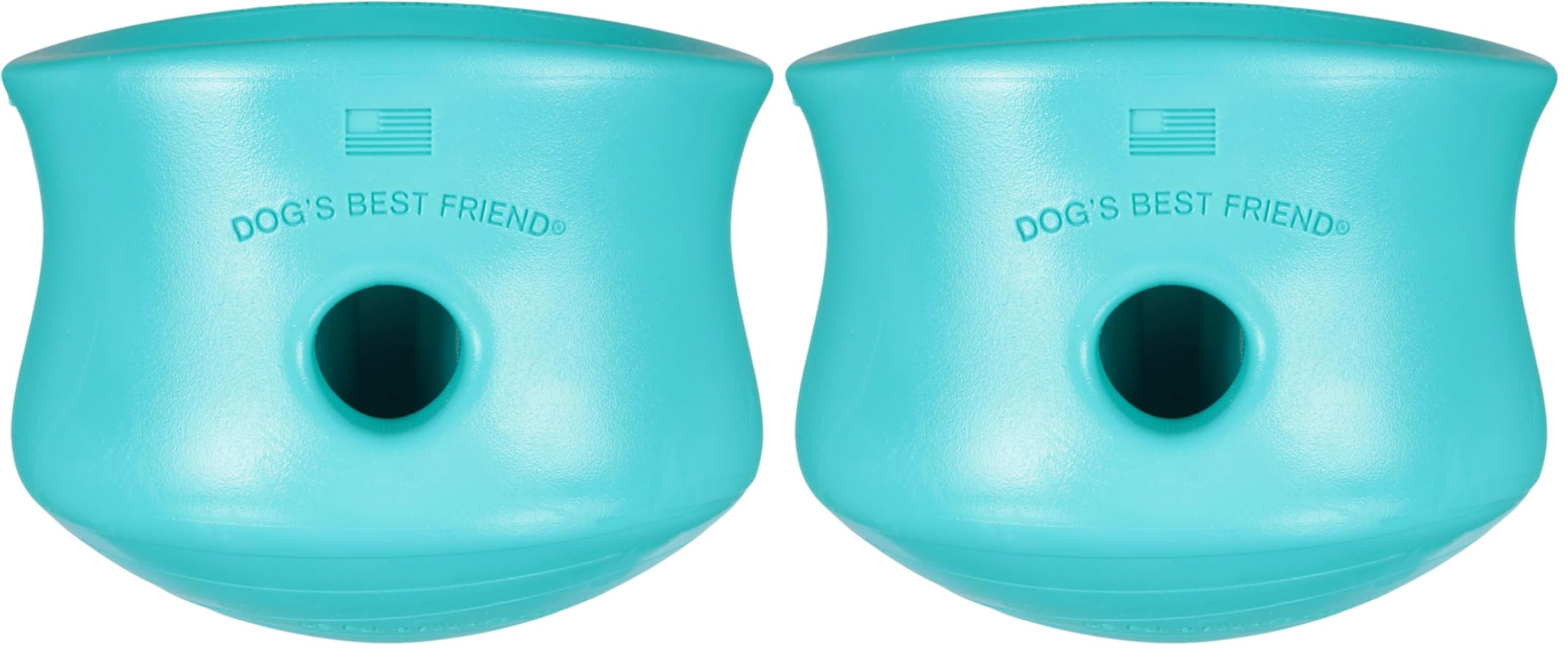 WEST PAW Zogoflex Toppl Interactive Treat Dispensing Puzzle Dog Toy for Mental Stimulation &amp; Enrichment-Holds Kibble &amp; Treats-Lickable, Freezable &amp; Dishwasher Safe-Made in USA-XL-Teal (Pack of 2)
