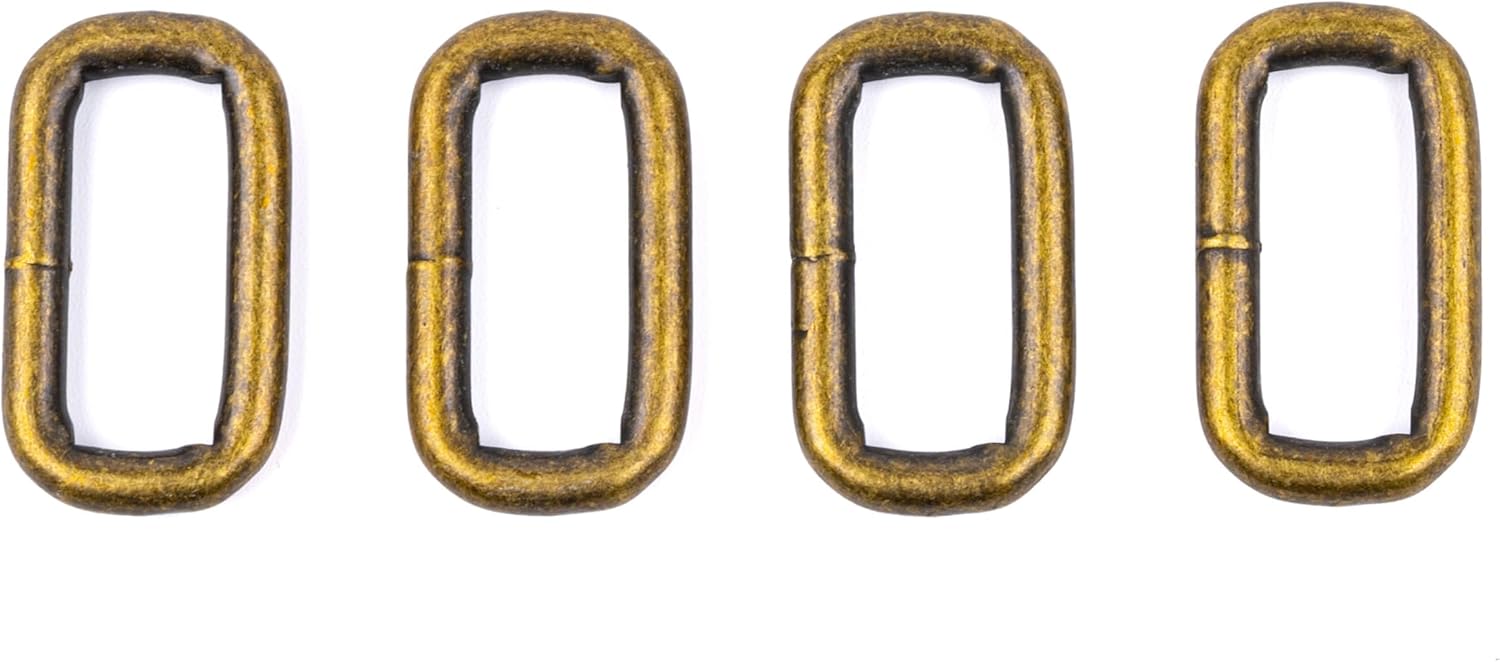 Country Brook Design - Antique Brass Heavy Welded Rectangle Rings (1 Inch, 100 Pack)