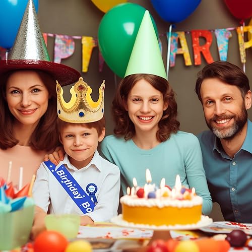 Miniatura 5 de Juego de fiesta de cumpleaños, corona de rey, banda, decoraciones, accesorios de fotos para niños