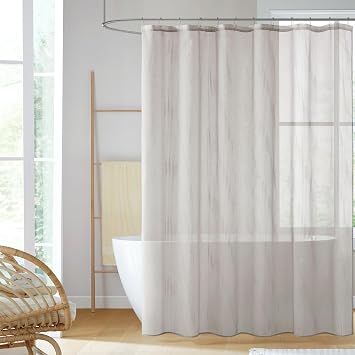 Madison Park Anna Sheer Shower Curtain for Bathroom, 72 x 72, Grey