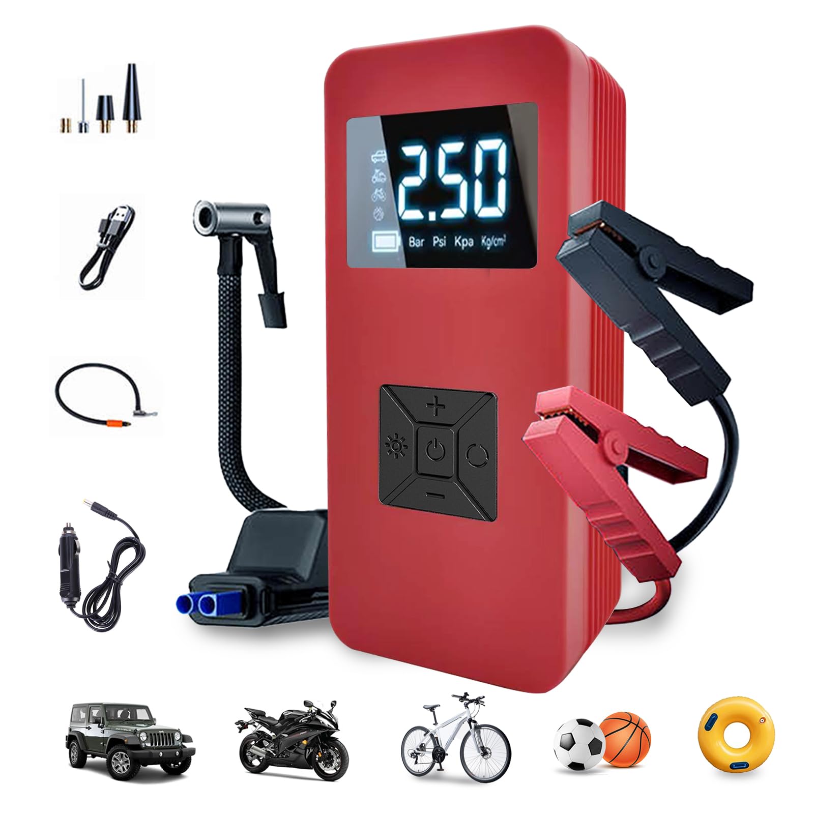 Jump Starter with Air Compressor Portable Car Battery Jump Starter with 150PSI Digital Tire Inflator 14 8V Jump